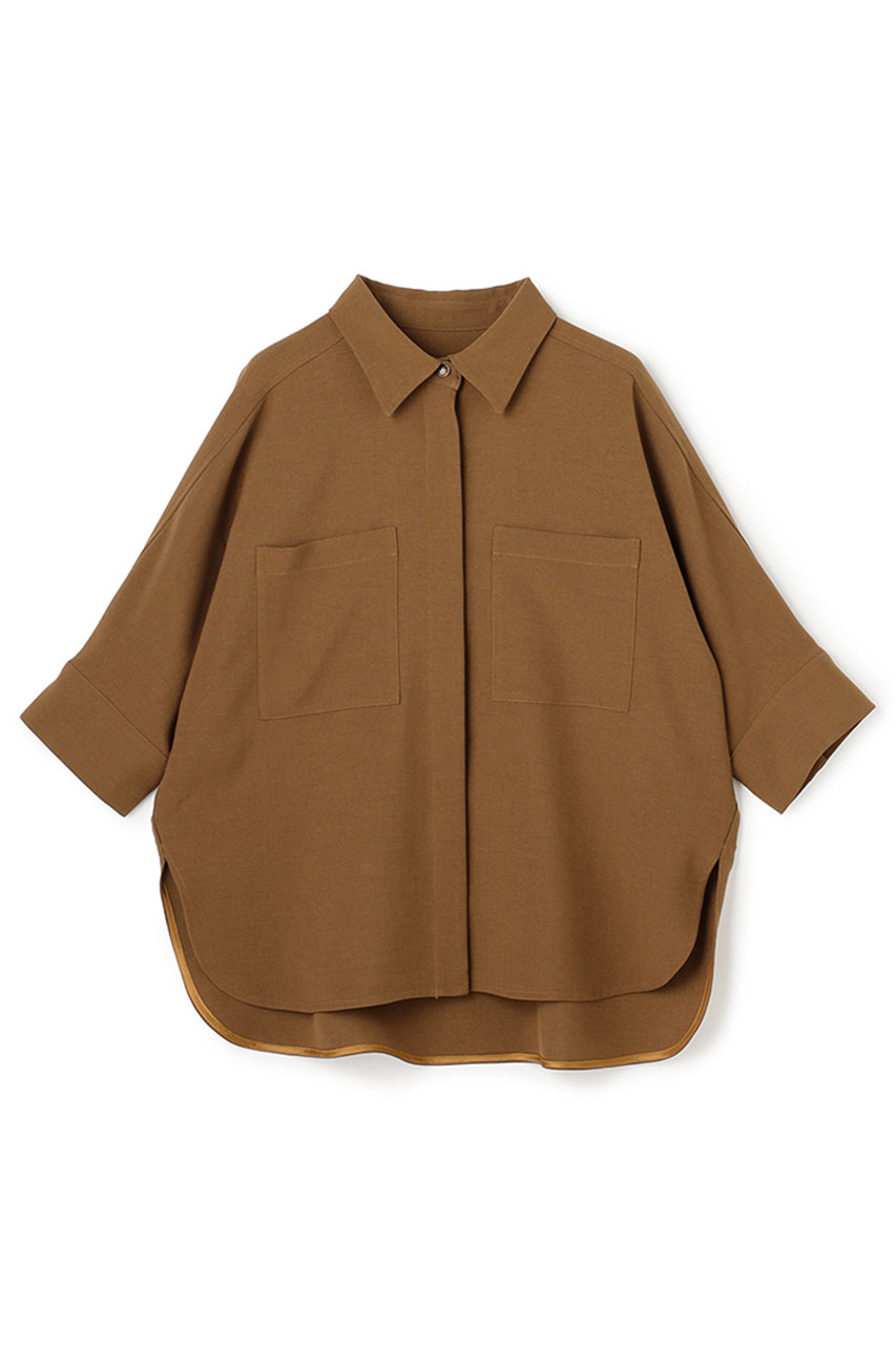アンクレイヴ/uncraveのウォッシャブルドライサップ ドルマンシャツ(キャメル/BLUVLM0400)