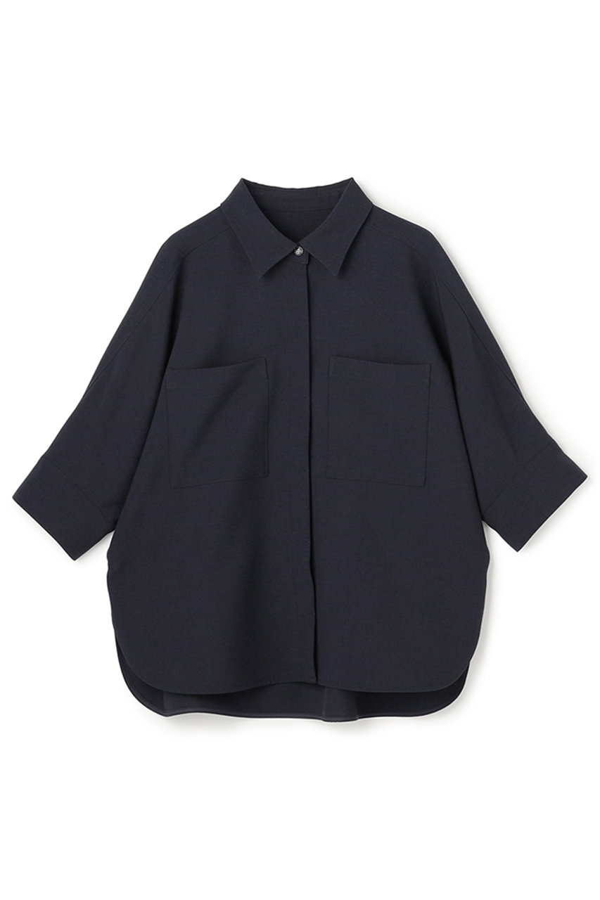 アンクレイヴ/uncraveのウォッシャブルドライサップ ドルマンシャツ(ネイビー/BLUVLM0400)