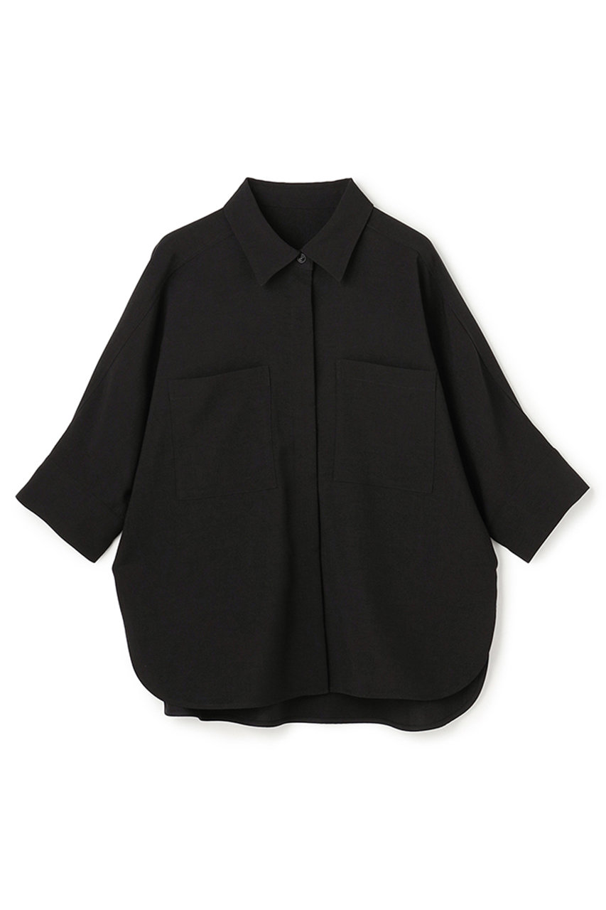 アンクレイヴ/uncraveのウォッシャブルドライサップ ドルマンシャツ(ブラック(WEB限定カラー)/BLUVLM0400)