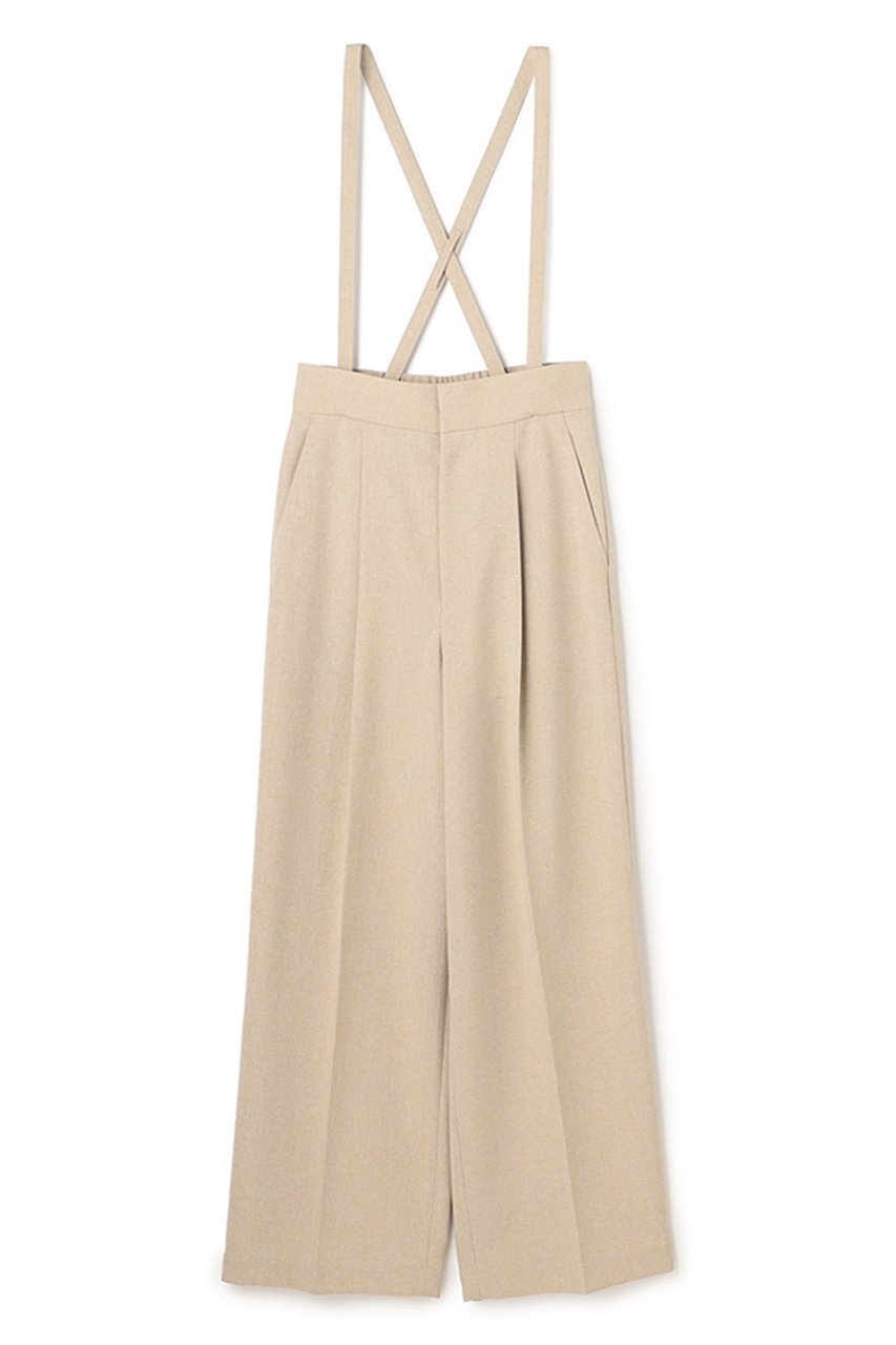 アンクレイヴ/uncraveのウォッシャブルドライサップ ワイドパンツ（サスペンダー付き）(シャンブレーベージュ/PRUVLM0401)