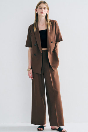 アンクレイヴ/uncraveのウォッシャブルドライサップ ワイドパンツ（サスペンダー付き）(110600/110601)