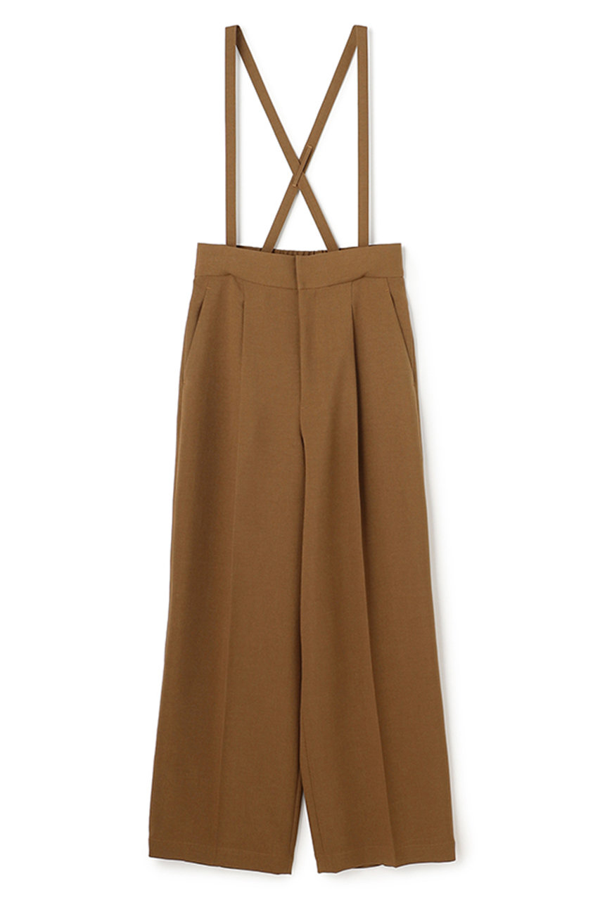 アンクレイヴ/uncraveのウォッシャブルドライサップ ワイドパンツ（サスペンダー付き）(キャメル/PRUVLM0401)