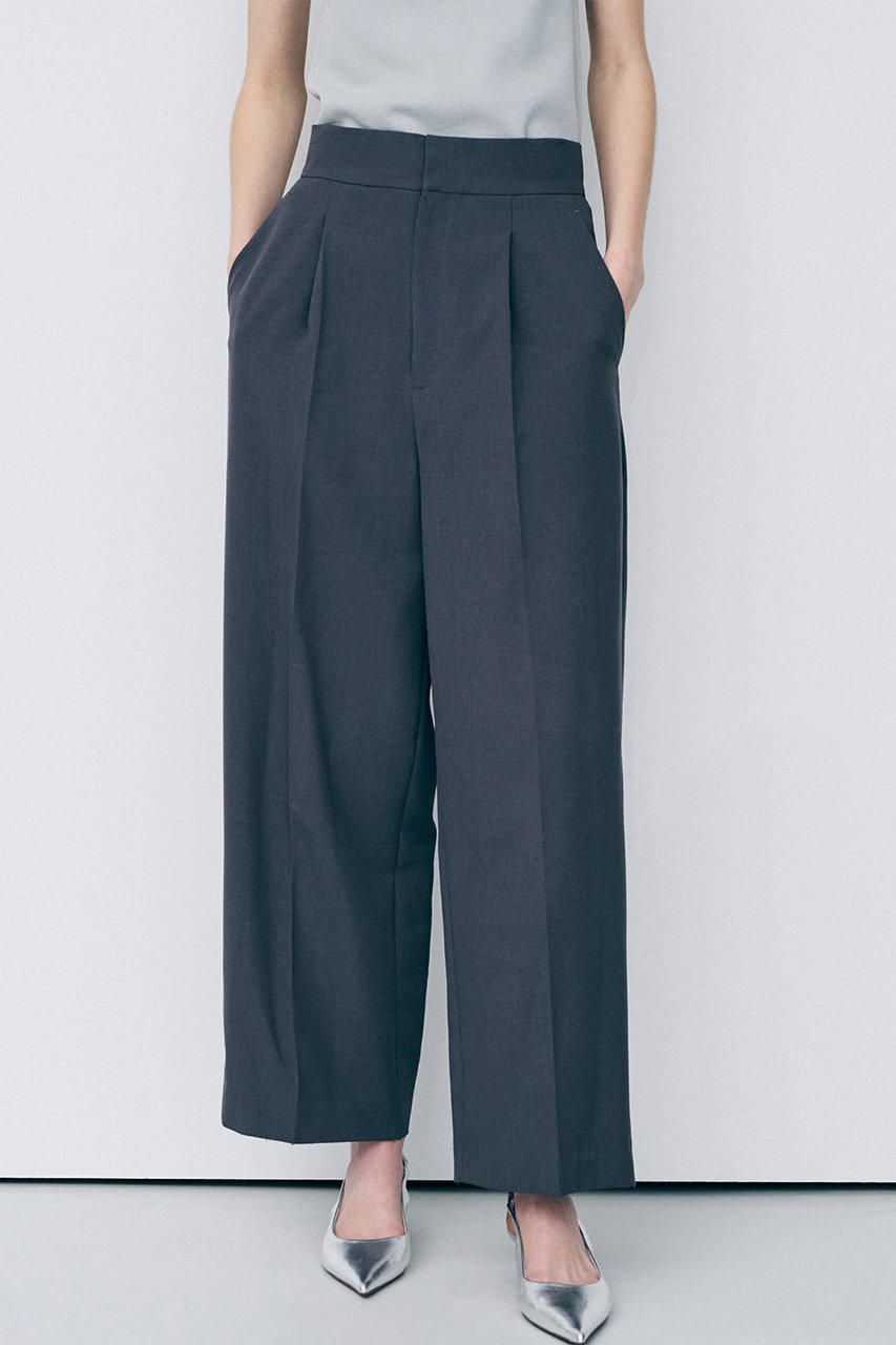 アンクレイヴ/uncraveのウォッシャブルドライサップ ワイドパンツ（サスペンダー付き）(スレート/PRUVLM0401)