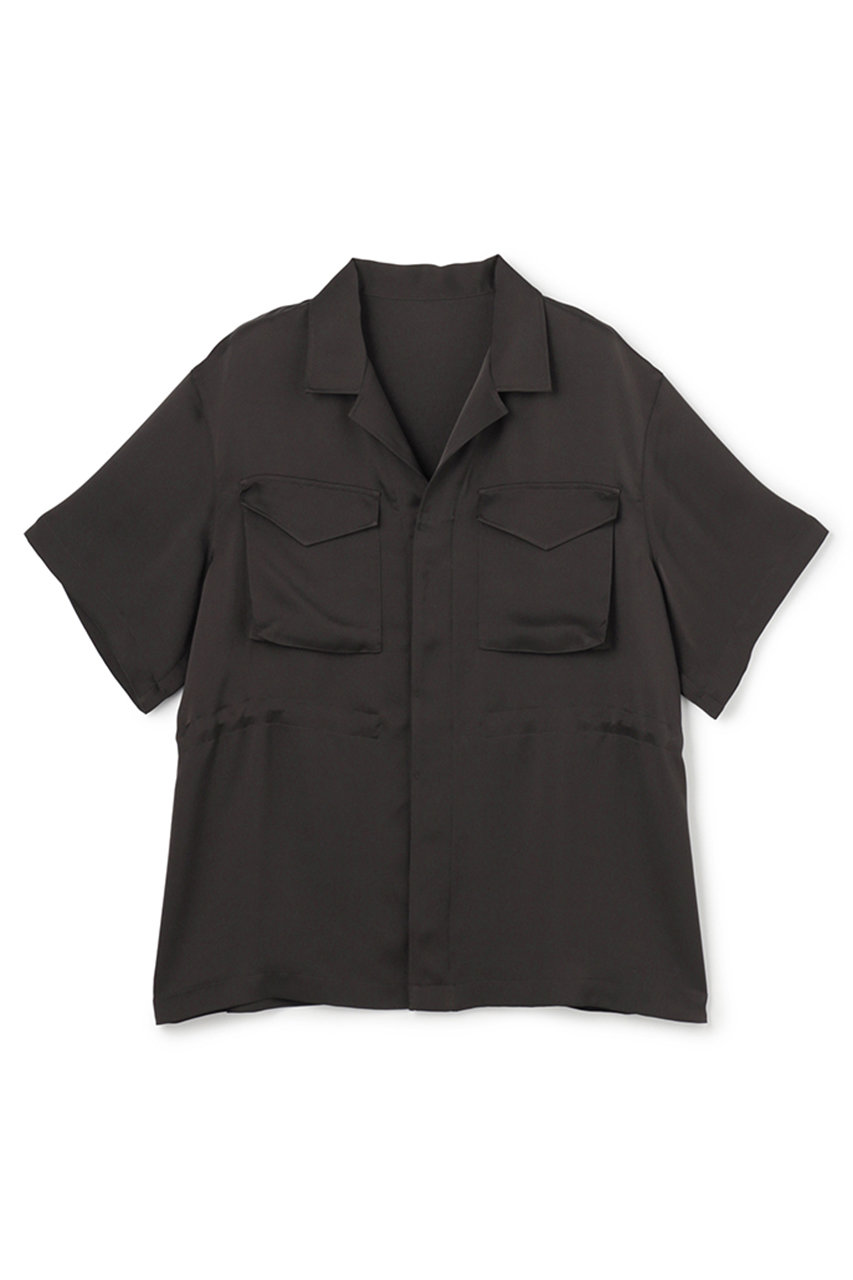 アンクレイヴ/uncraveのライトダブルサテン シャツジャケット(ダークブラウン/JKUVLM0403)