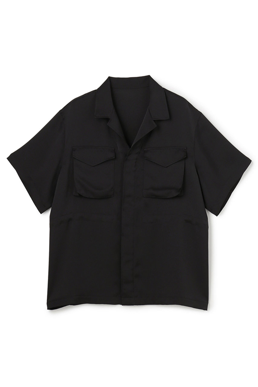 アンクレイヴ/uncraveのライトダブルサテン シャツジャケット(ブラック/JKUVLM0403)