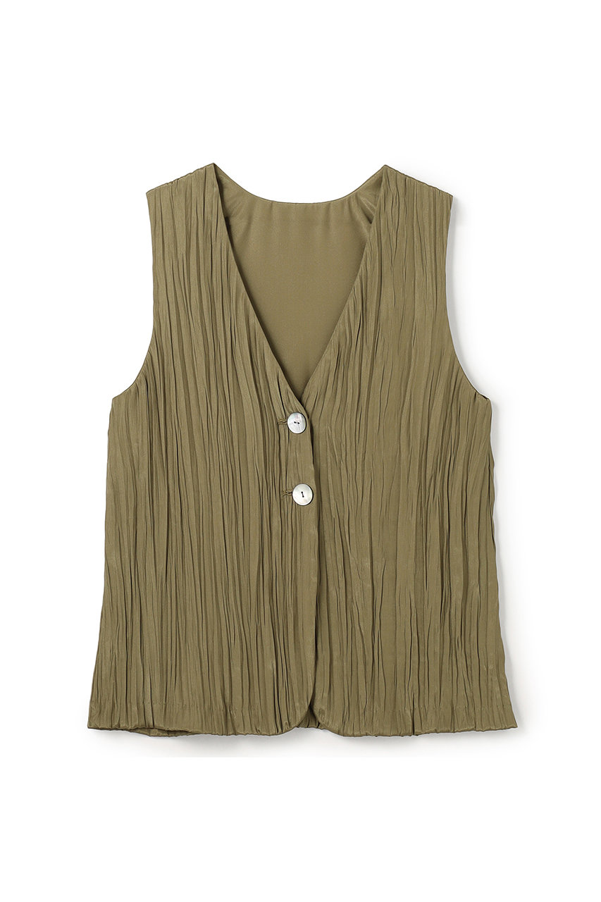 アンクレイヴ/uncraveの【予約販売】マシーンプリーツ ジレ(カーキベージュ/VRUVLS0306)