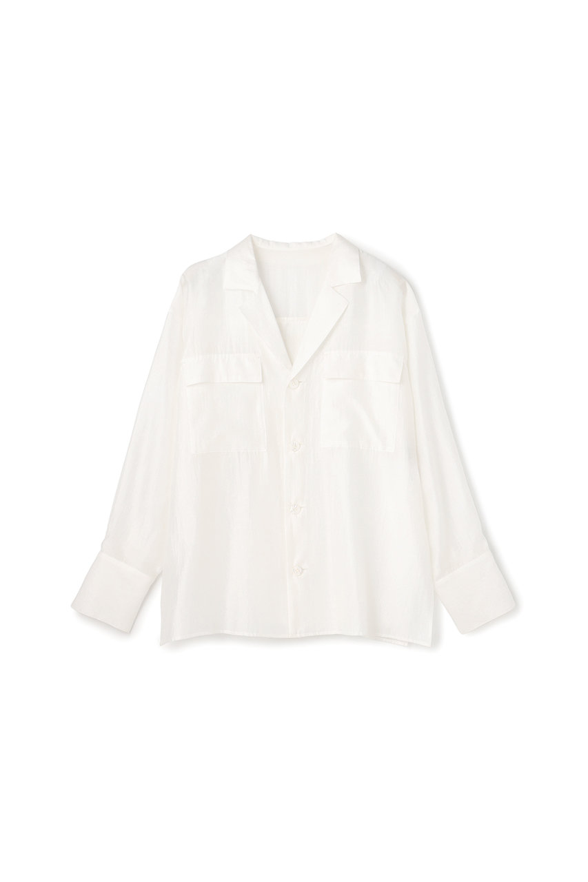 アンクレイヴ/uncraveの【UNISEX】リヨセルシルクローン シャツ(オフ/BLUVLM0405)