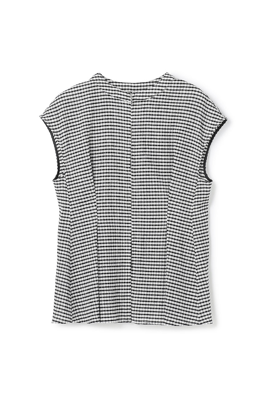 アンクレイヴ/uncraveの【4/15 12:00販売開始】ギンガムチェック ジレブラウス(ブラック×ホワイト/VRUVLS0307)