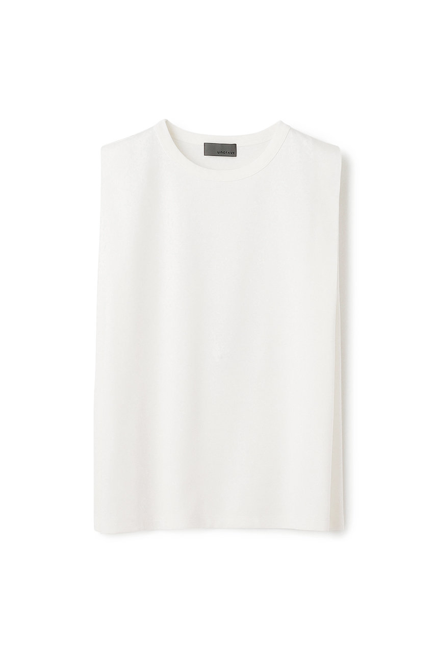 アンクレイヴ/uncraveのダブルフェイスジャージー ノースリーブカットソー(オフ/KKUVLM0408)