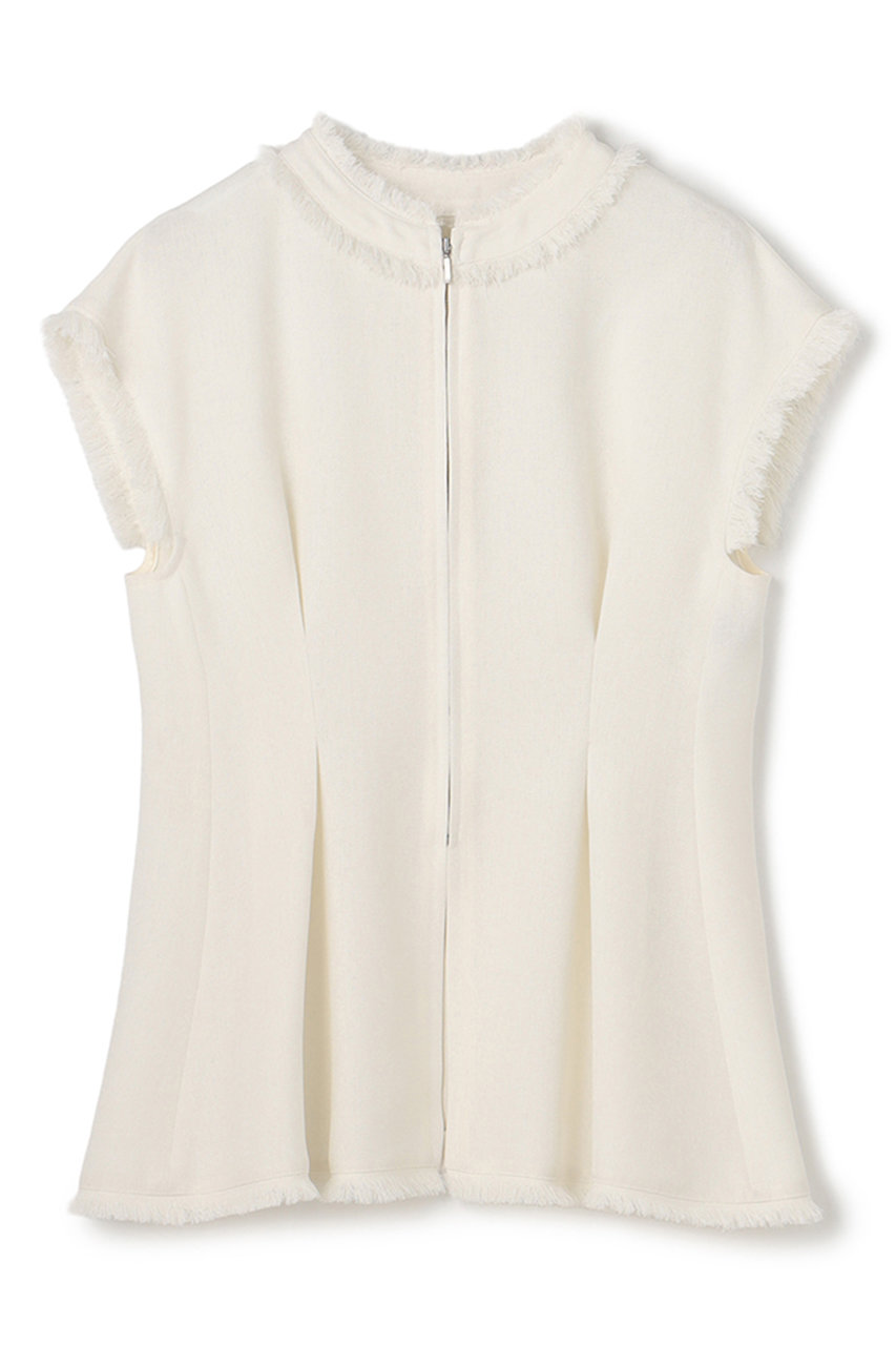 アンクレイヴ/uncraveのリネンライクツイル ジレブラウス(オフ/VRUVLM0502)