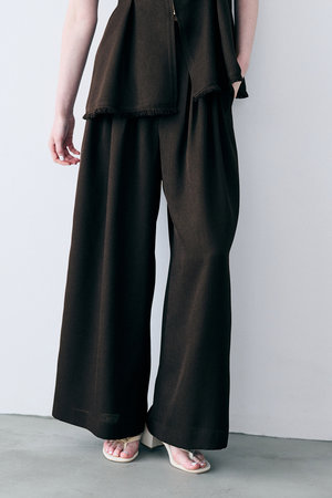 アンクレイヴ/uncraveのリネンライクツイル ワイドパンツ(110600/110601)