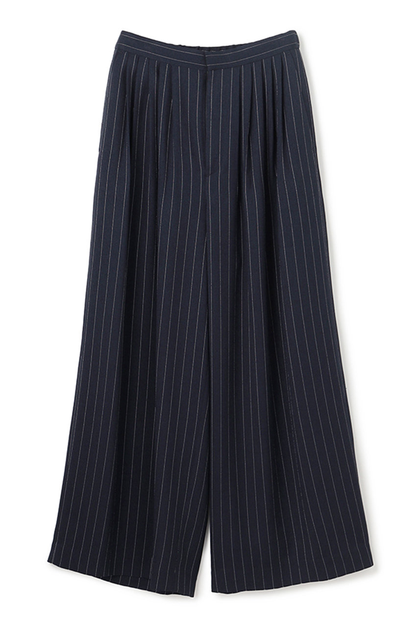 アンクレイヴ/uncraveのリネンライクツイル ワイドパンツ(ブラックストライプ/PRUVLM0502)