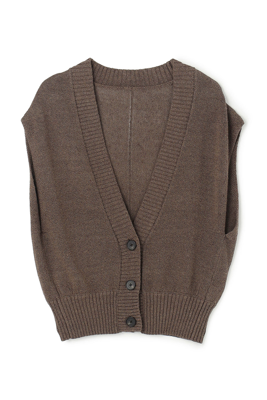 アンクレイヴ/uncraveのラミーリネンニット ベスト(カーキベージュ/KRUVLM0509)