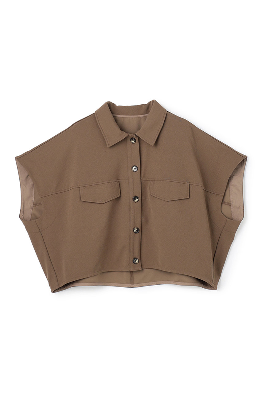 アンクレイヴ/uncraveのジョーゼットダブルジャージー トップス(キャメルベージュ/KKUVLM0412)