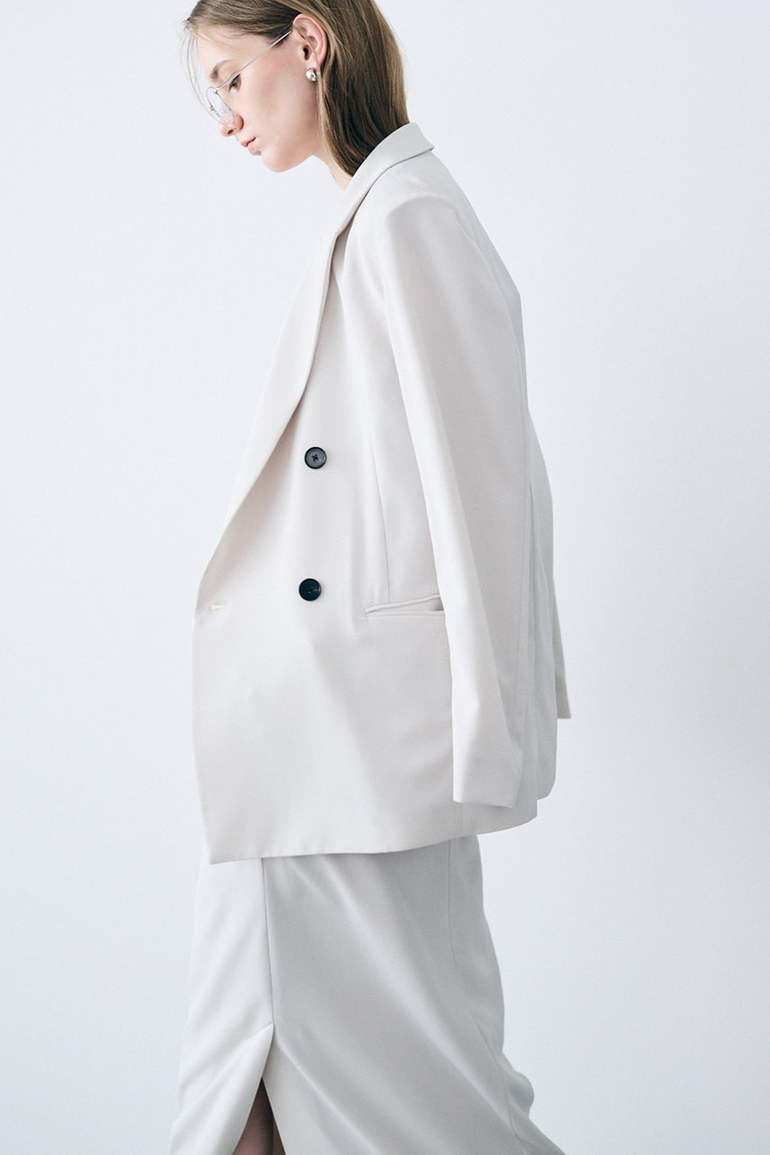 【2022AW】uncrave WHITE スーチング ダブルジャケット uncrave(アンクレイヴ)｜クールタッチツイル ダブルジャケット/ライト