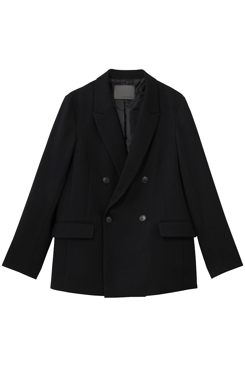 uncrave ウォッシャブルウールライクツイル ジャケット (ダークネイビー, 2) アンクレイヴ ELLE SHOP