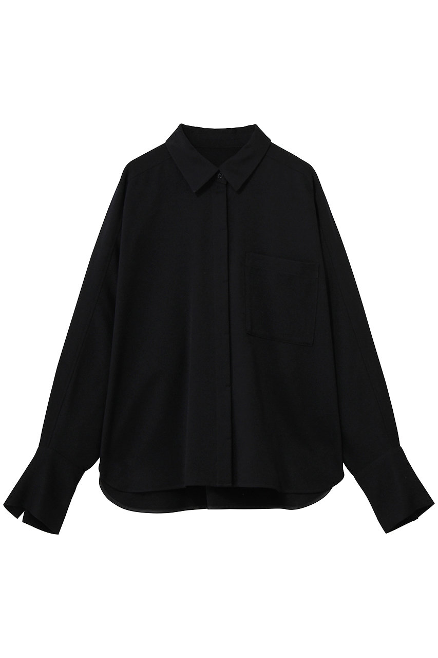 uncrave ウォッシャブルウールライクツイル ドルマンシャツ (ダークネイビー, 1) アンクレイヴ ELLE SHOP