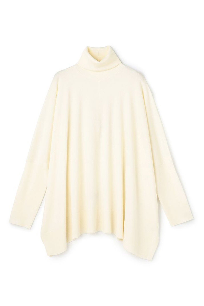 uncrave ハイゲージニット ポンチョトップス (オフ, F) アンクレイヴ ELLE SHOP