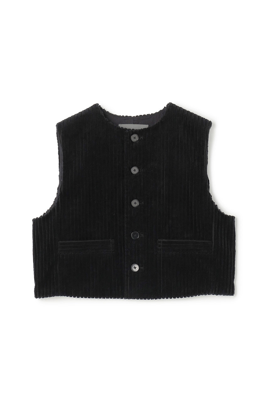 uncrave コーデュロイ ジレ (ブラック, F) アンクレイヴ ELLE SHOP