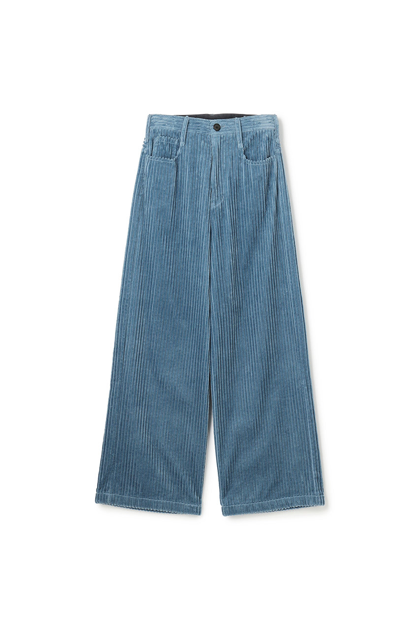 uncrave コーデュロイ ワイドパンツ (サックス, 1) アンクレイヴ ELLE SHOP