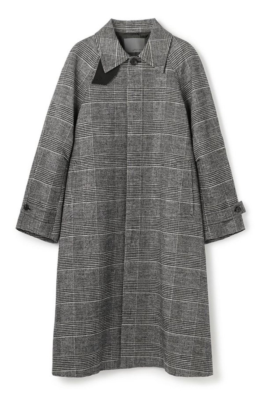 uncrave モールチェック ステンカラーコート (グレーチェック, 0) アンクレイヴ ELLE SHOP