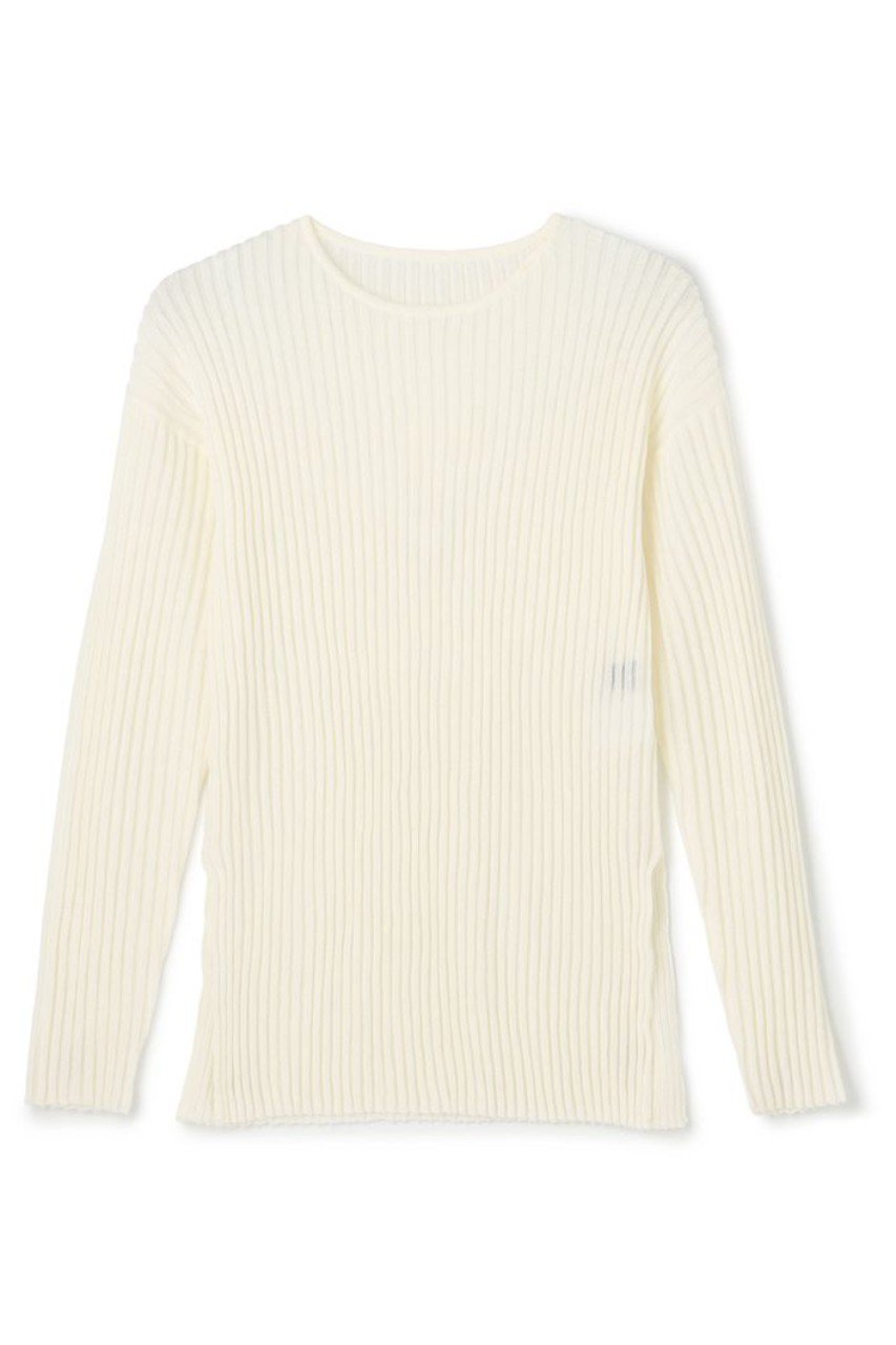 uncrave シアーストライプニット クルーネックトップス (オフ, F) アンクレイヴ ELLE SHOP