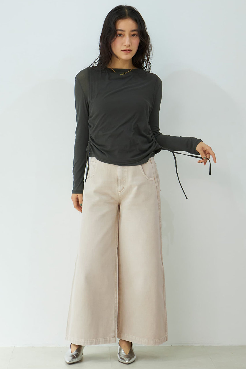 STRATA(エストラータ) 25SS デニムライクペプラムトップス レディース FREE  中古 古着 0423 エストラータ STRATA 25SS デニムライクペプラムトップス