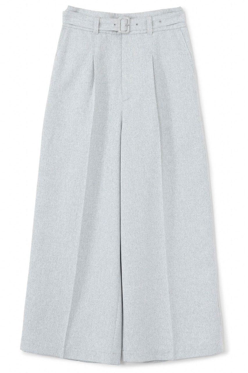 STRATA リネンライクベルテッドワイドパンツ (ライトグレー, S) エストラータ ELLE SHOP STRATA リネンライクベルテッドワイドパンツ (ライトグレー, S) エストラータ ELLE SHOP