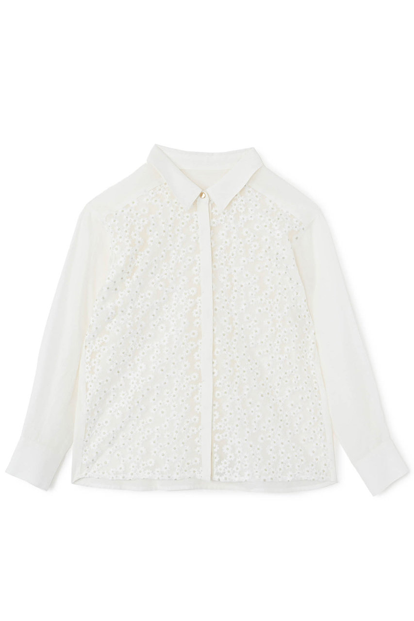 STRATA フラワーエンブロイダリーシャツ (オフホワイト, ONE SIZE) エストラータ ELLE SHOP STRATA フラワーエンブロイダリーシャツ (オフホワイト, ONE SIZE) エストラータ ELLE SHOP