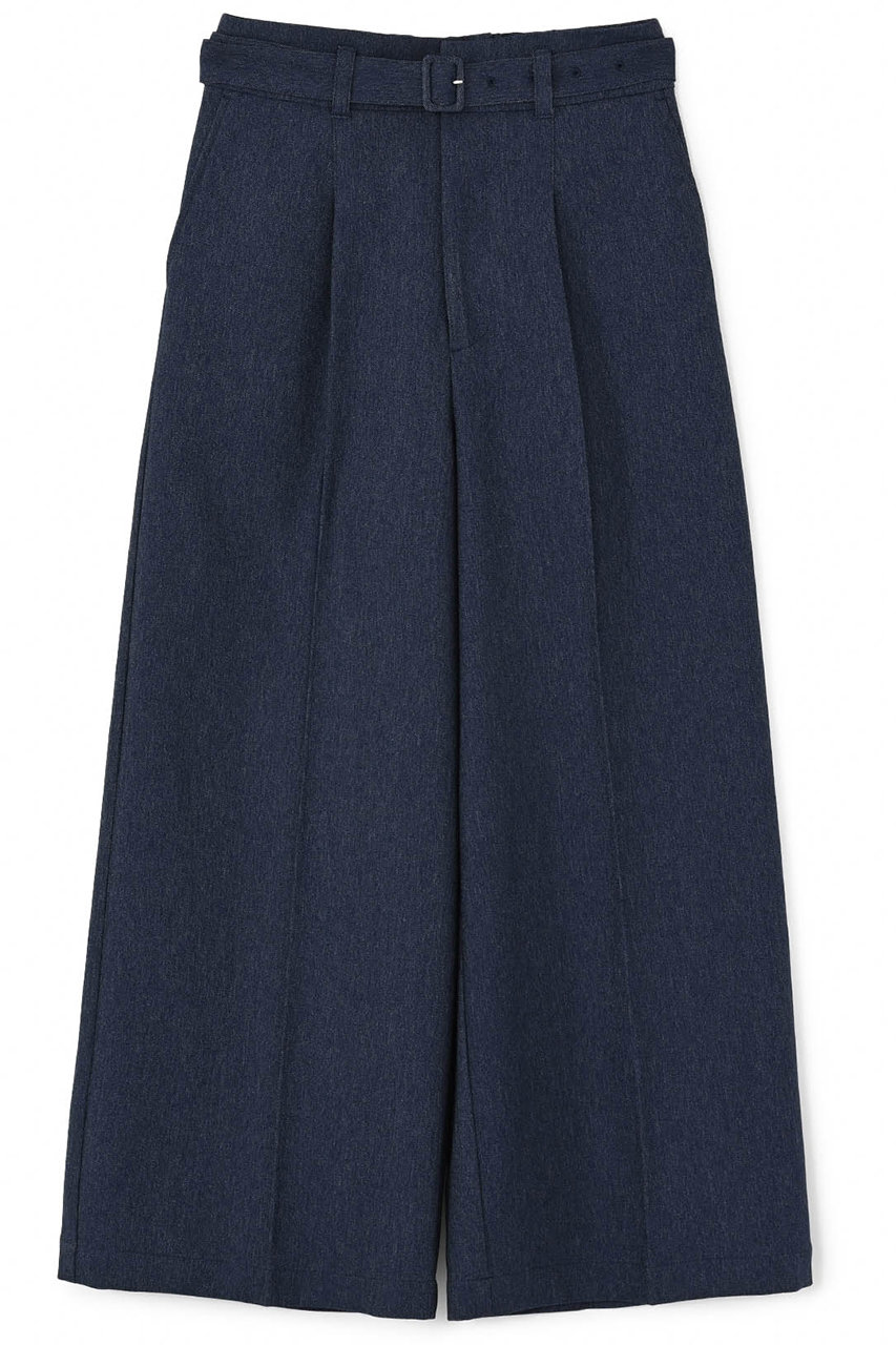 STRATA デニムライクベルテッドワイドパンツ (インディゴブルー, XS) エストラータ ELLE SHOP STRATA デニムライクベルテッドワイドパンツ (インディゴブルー, XS) エストラータ ELLE SHOP