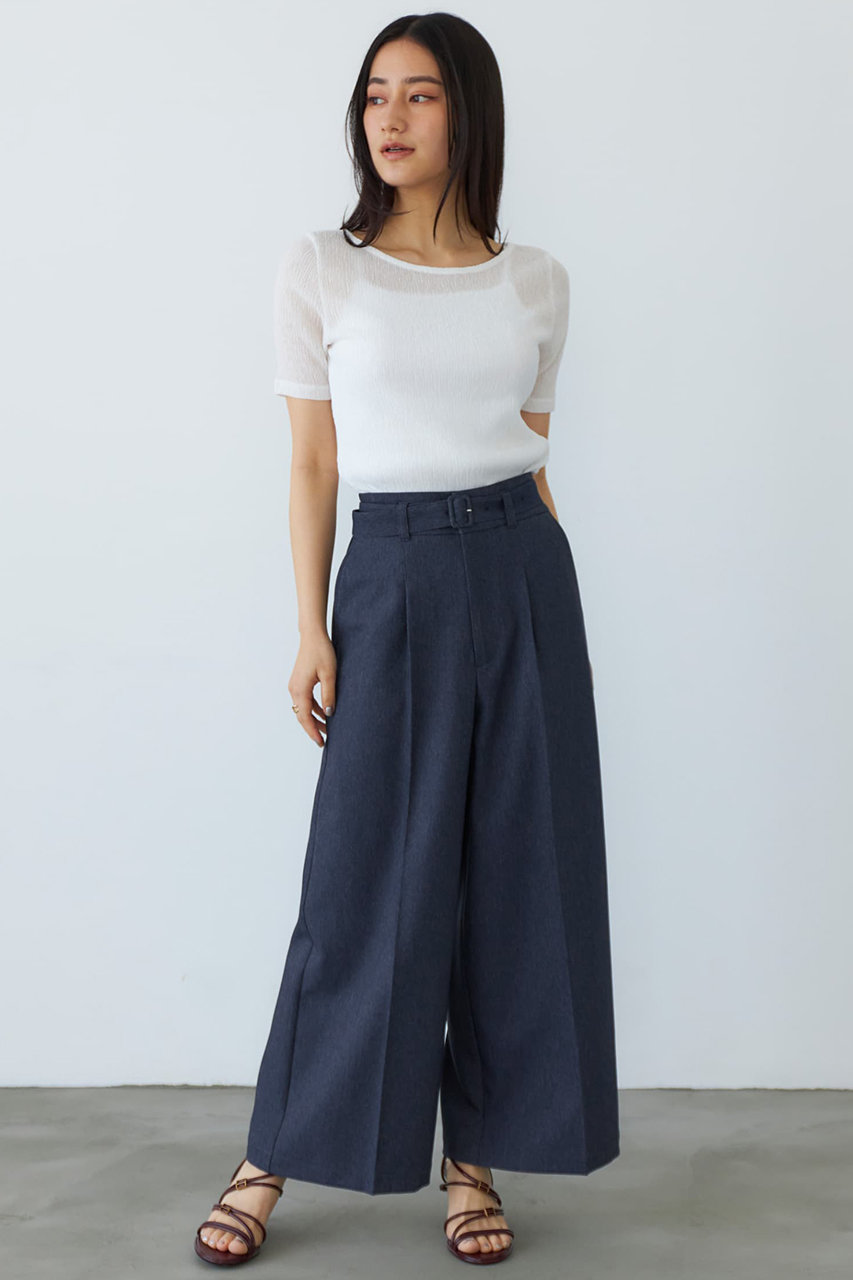 STRATA エストラータ デニムライクテーラードタックジレ 美品 デニムライクテーラードタックジレ | 小柄・低身長女性向け