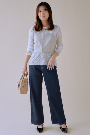 エストラータ/STRATAの【COHINA】KUROKI DENIM セミワイドストレート(110600/110604)