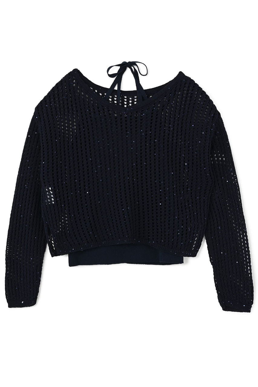 STRATA スパンコールコットンニットセット (ネイビー, ONE SIZE) エストラータ ELLE SHOP STRATA スパンコールコットンニットセット (ネイビー, ONE SIZE) エストラータ ELLE SHOP