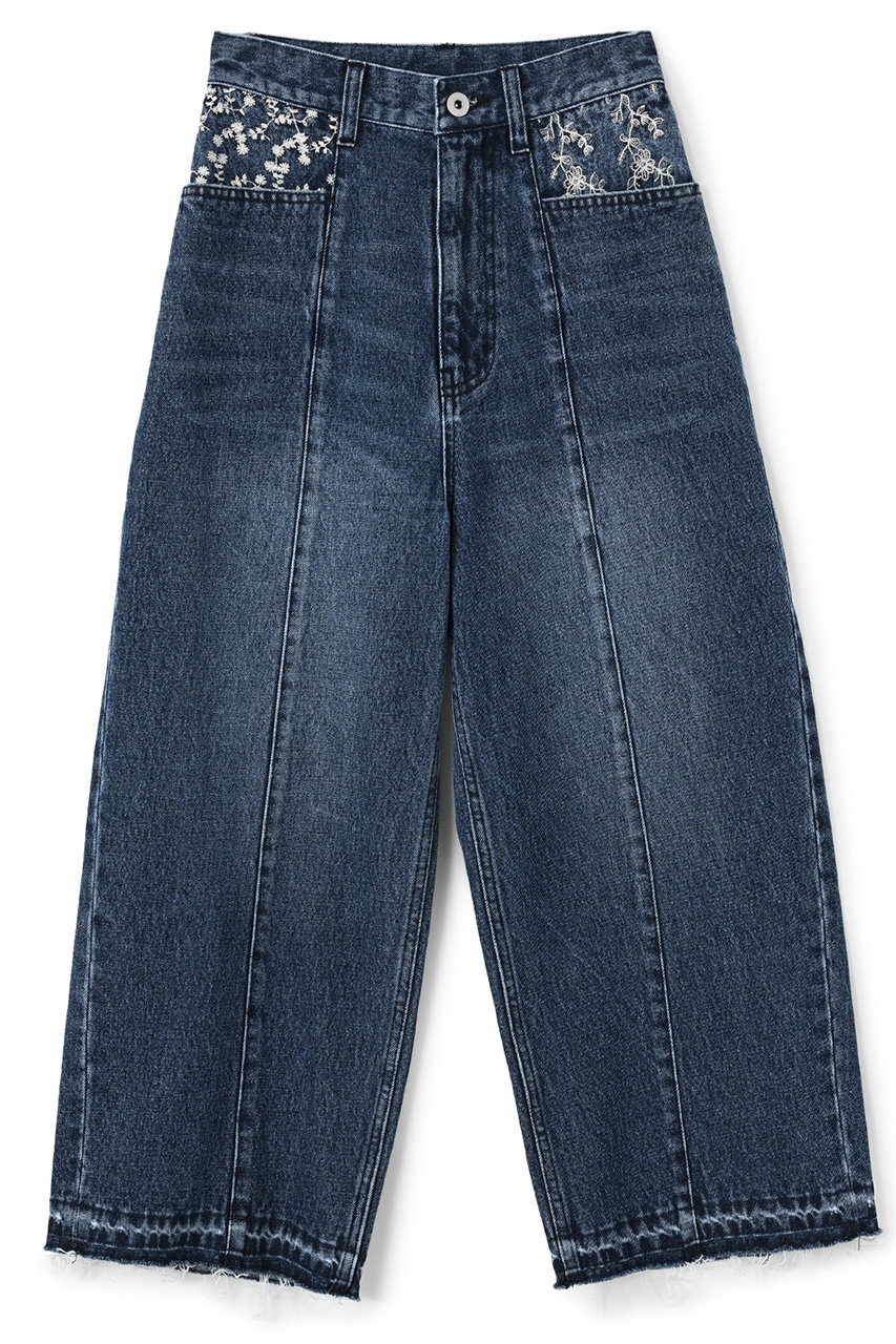 STRATA エンブロイダリーカーブデニム (インディゴ, Regular(XS)) エストラータ ELLE SHOP STRATA エンブロイダリーカーブデニム (インディゴ, Regular(XS)) エストラータ ELLE SHOP