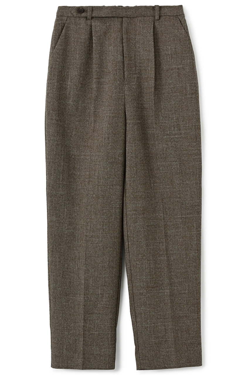 STRATA ナローベルトタックテーパードパンツ (ブラウンミックス, S) エストラータ ELLE SHOP STRATA ナローベルトタックテーパードパンツ (ブラウンミックス, S) エストラータ ELLE SHOP