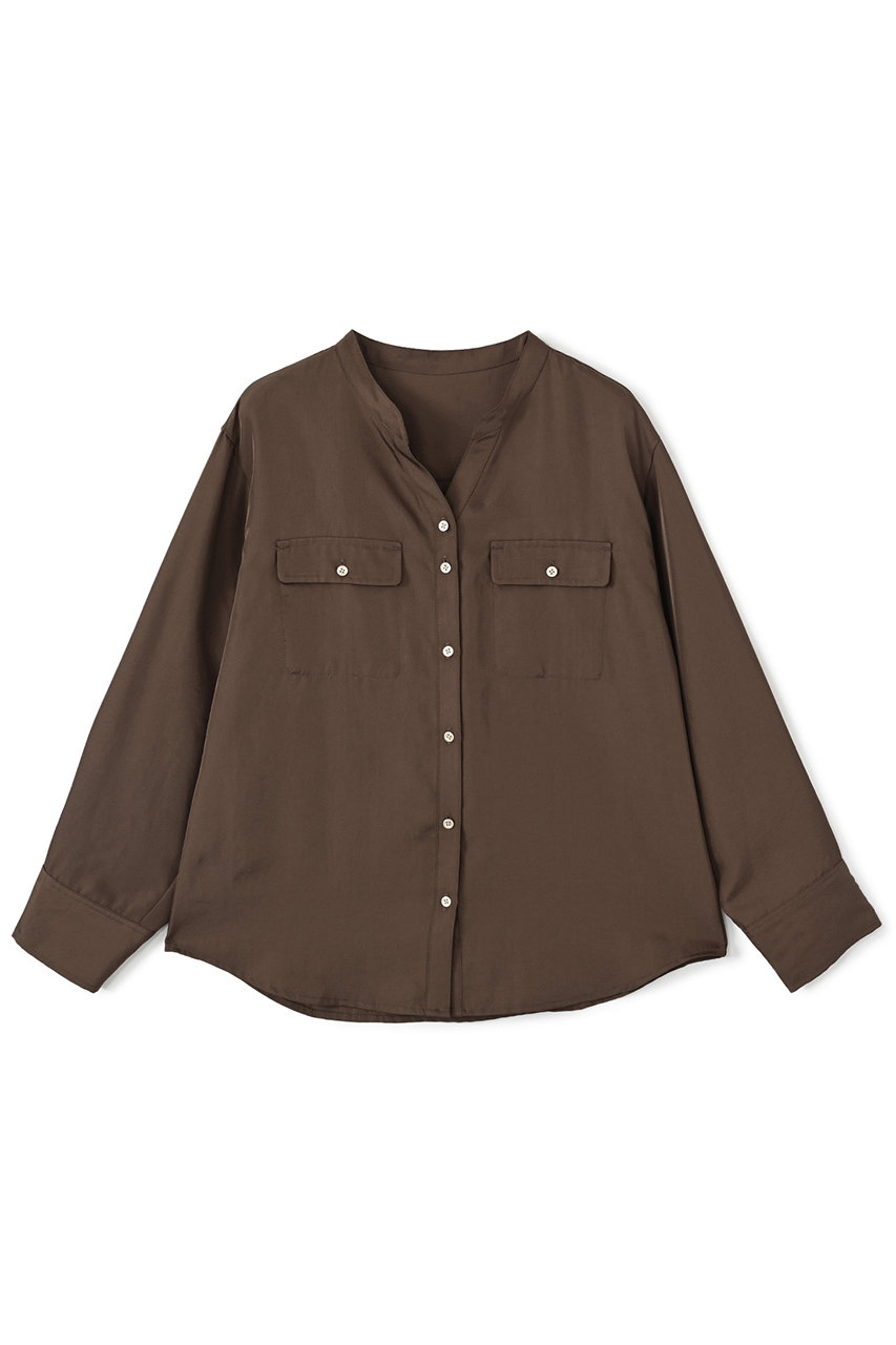 STRATA ブライトツイルダブルポケットシャツ (ブラウン, ONE SIZE) エストラータ ELLE SHOP STRATA ブライトツイルダブルポケットシャツ (ブラウン, ONE SIZE) エストラータ ELLE SHOP
