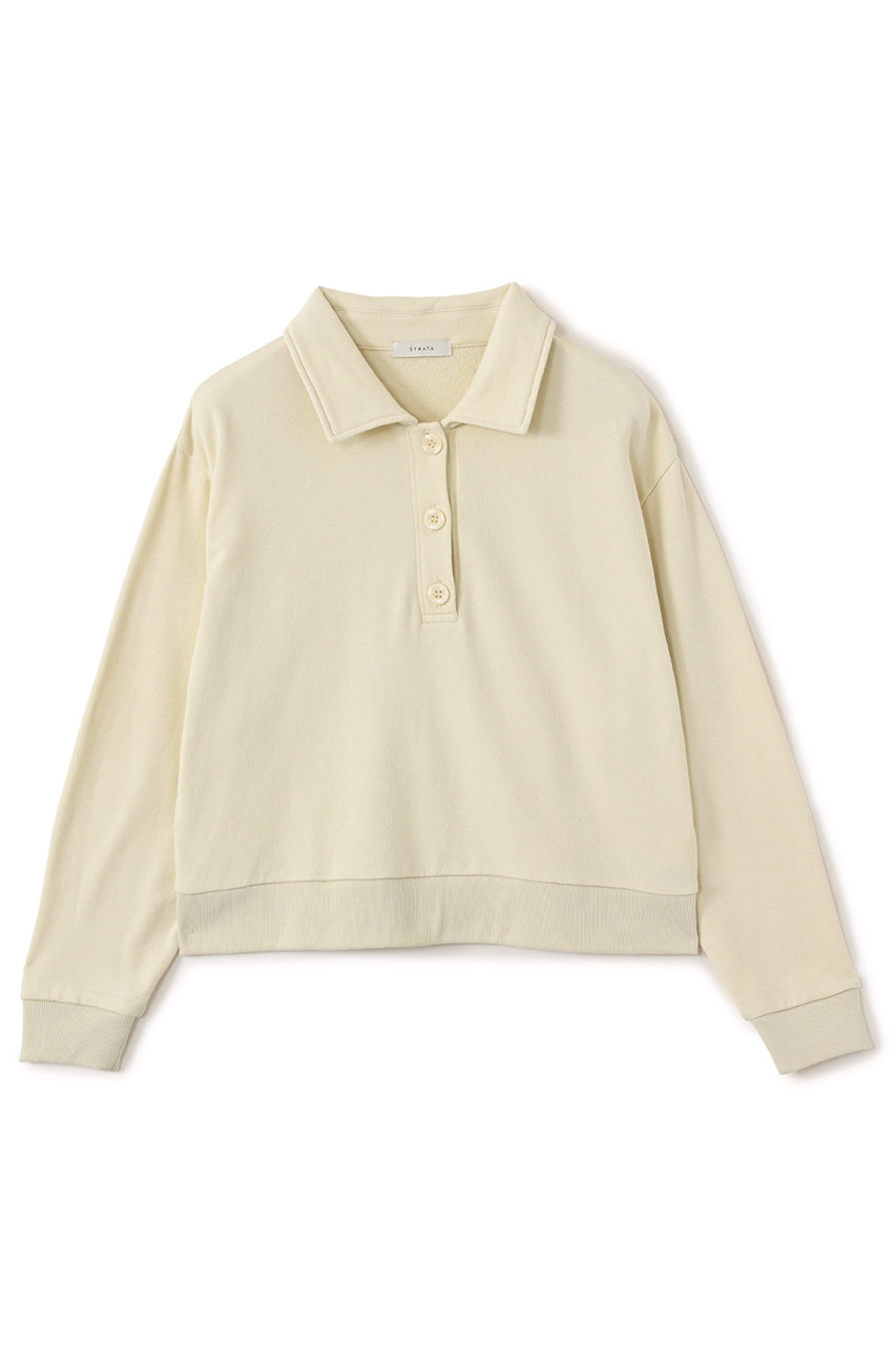 STRTA スキッパースウェットプルオーバー STRATA(エストラータ)｜スキッパースウェットプルオーバー/アイボリー