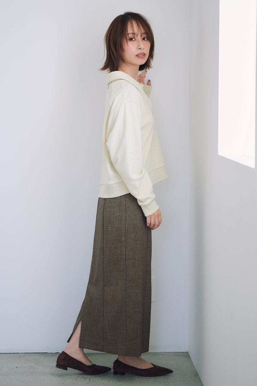 STRATA(エストラータ)｜スキッパースウェットプルオーバー/アイボリー