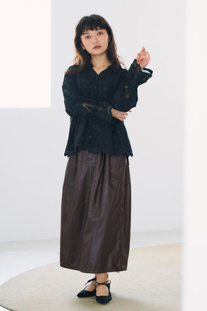 エストラータ/STRATAのエンブロイダリーリボンスリーブブラウス(110400/110403)