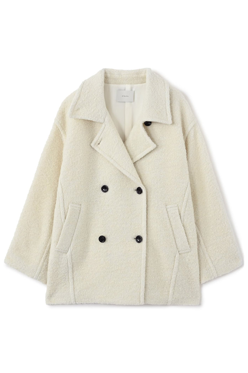 STRATA ウールループダブルコート (アイボリー, ONE SIZE) エストラータ ELLE SHOP