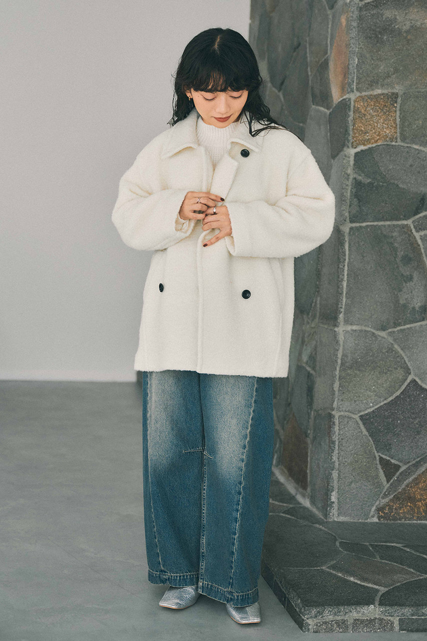 STRATA(エストラータ)｜ウールループダブルコート/アイボリー の通販