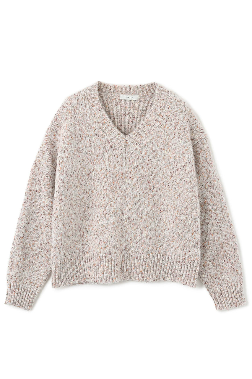 エストラータ/STRATAのヴィンテージライクミックスヤーンニット(アイボリー/SHJ0004_SHJ000403)