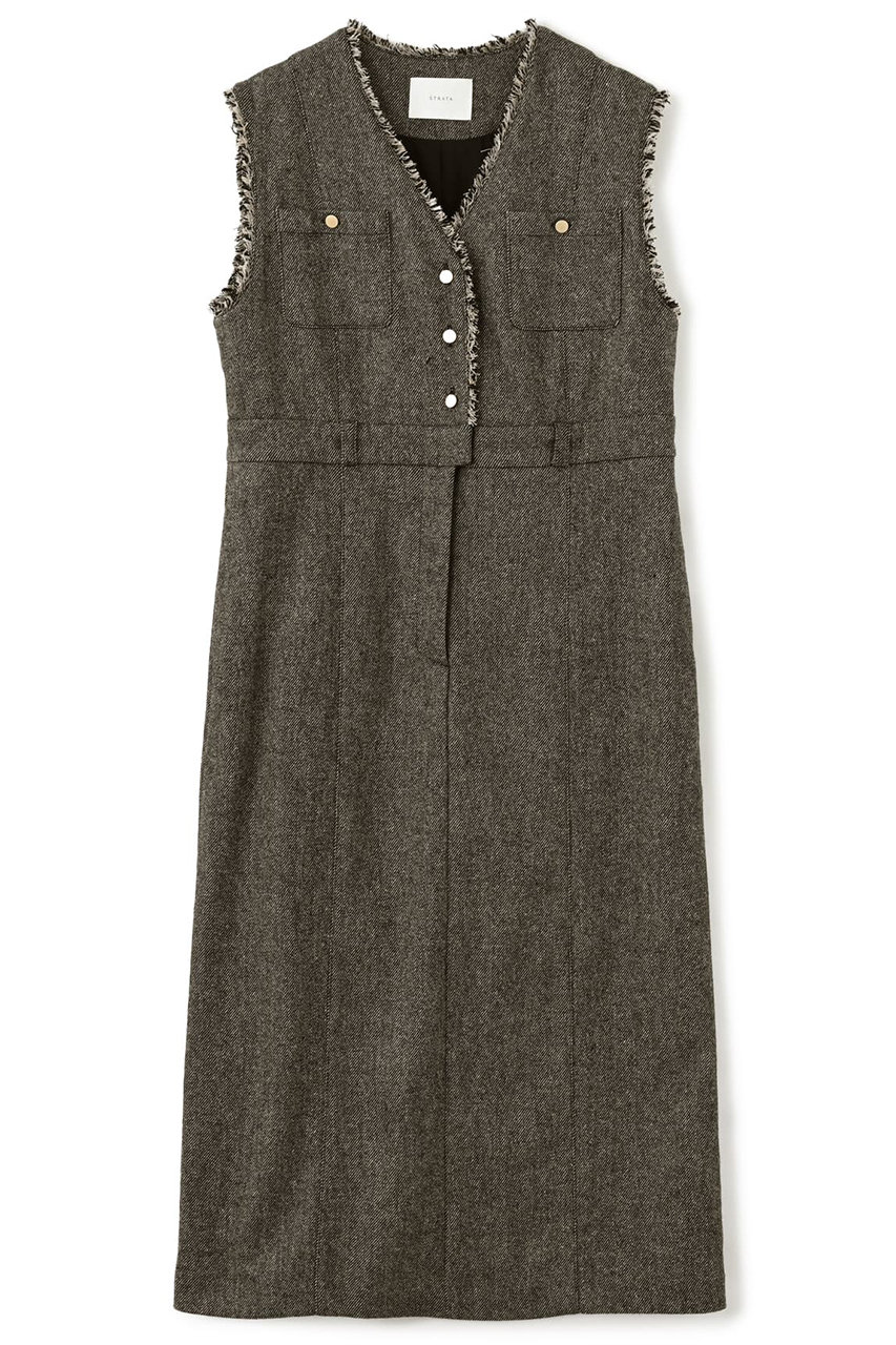 エストラータ/STRATAのウールツイードジャンパースカート(ブラウン/SHJ0012_SHJ001206)