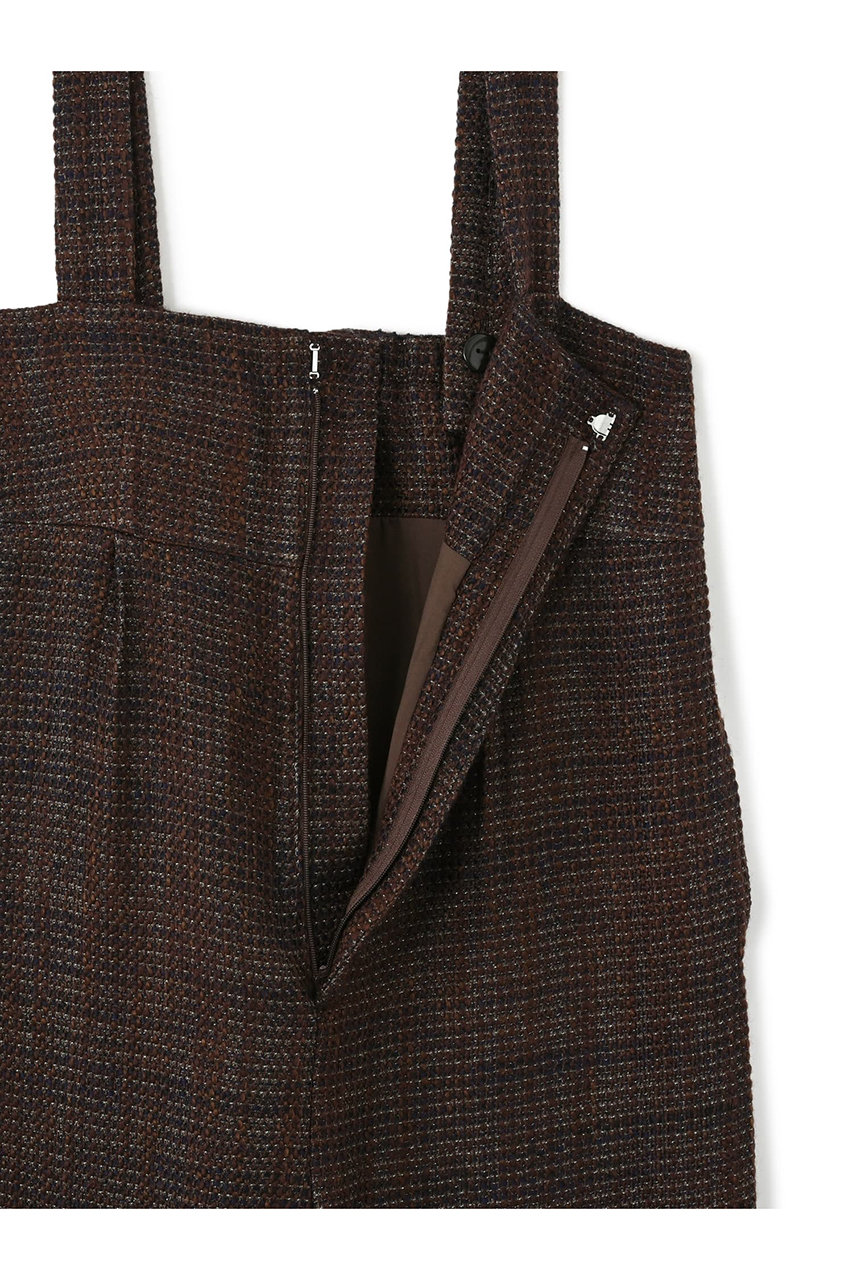 STRATA(エストラータ)｜ラメミックスツイードサロペット/ブラウン の