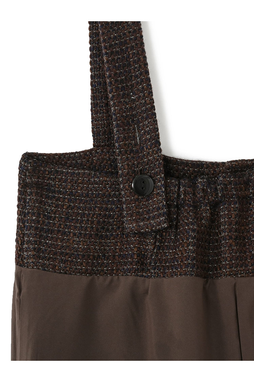新品未着用　STRATAツイーディー サロペット　エストラータ　COHINA STRATA(エストラータ)｜ラメミックスツイードサロペット/ブラウン の