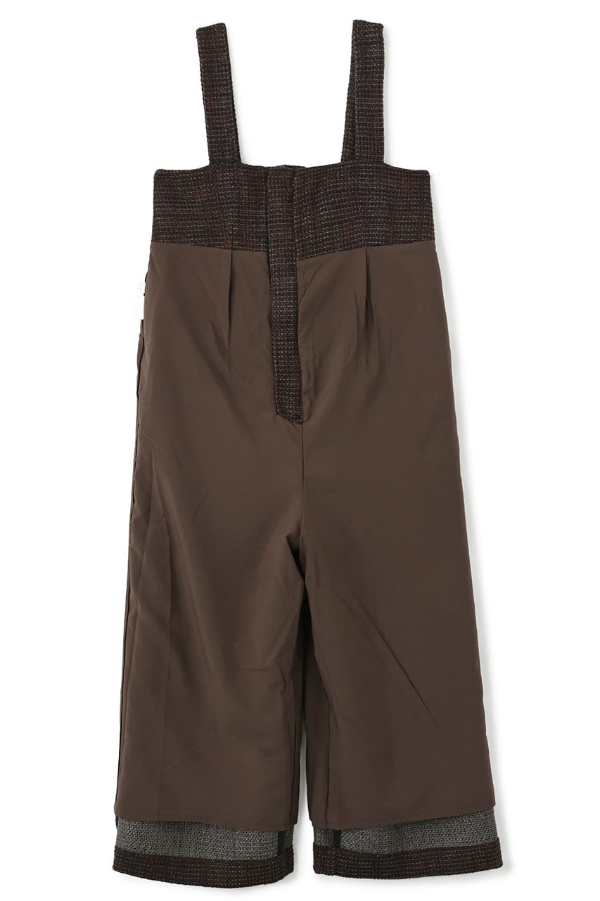 STRATA(エストラータ)｜ラメミックスツイードサロペット/ブラウン の