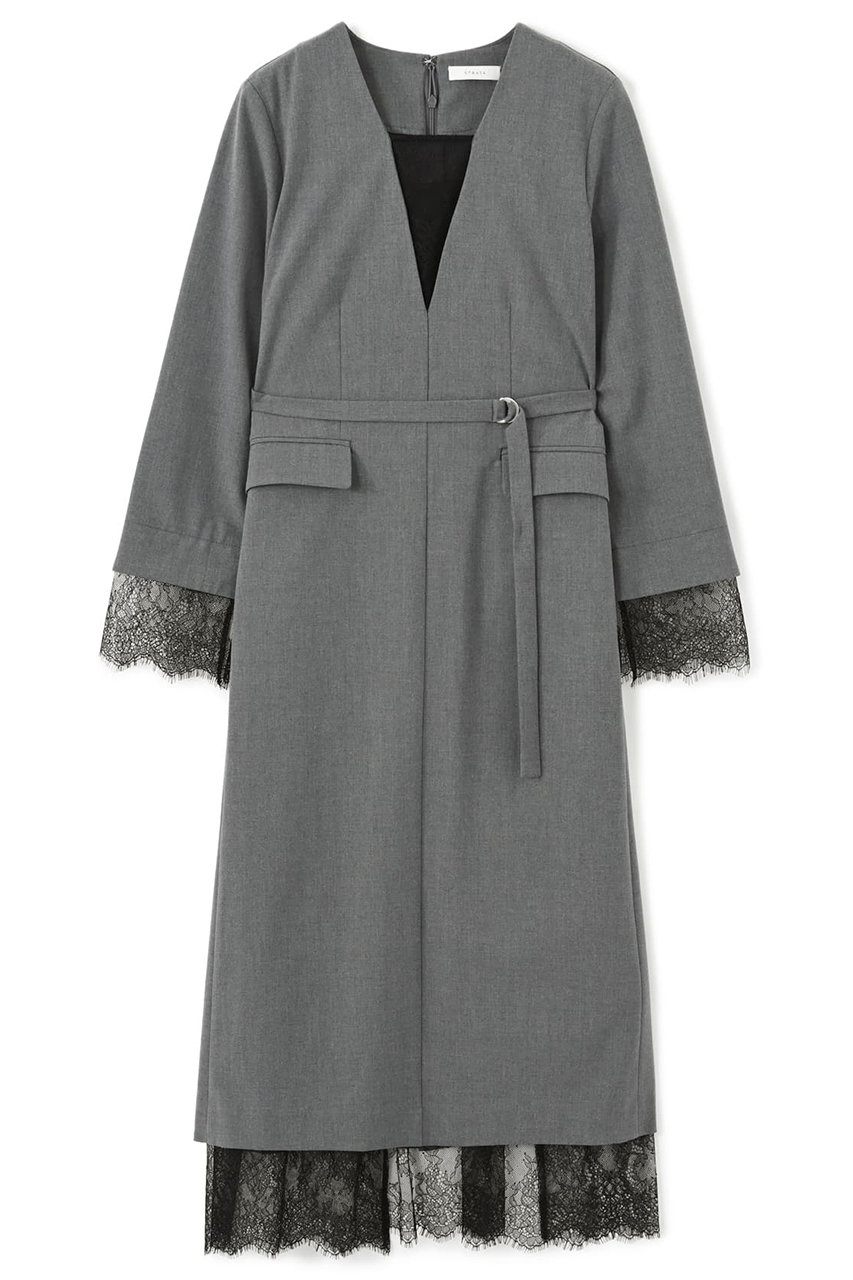 エストラータ/STRATAのレースドッキングキャミセットワンピース(グレー/SHJ0011_SHJ001103)