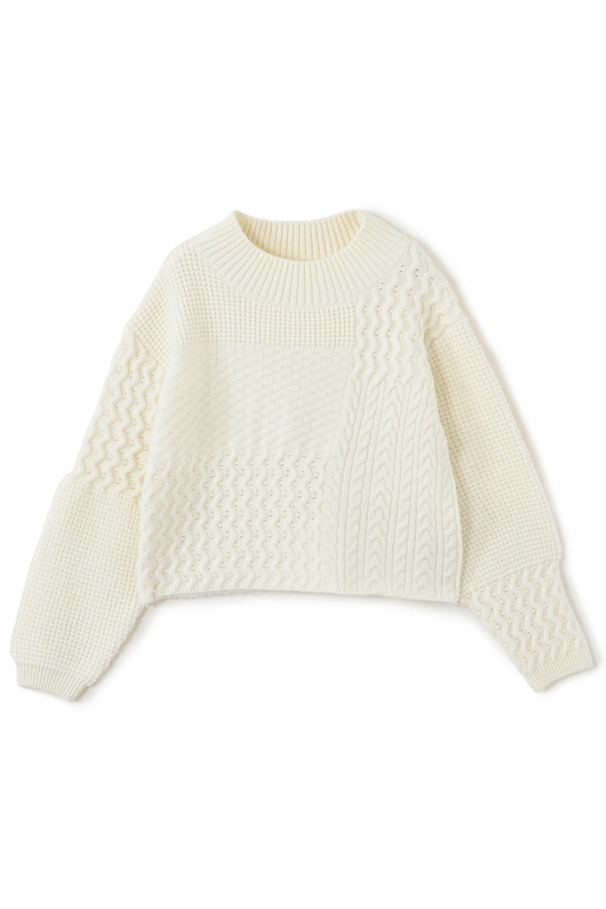 エストラータ/STRATAのパターンミックスニット(アイボリー/SHJ0014_SHJ001403)