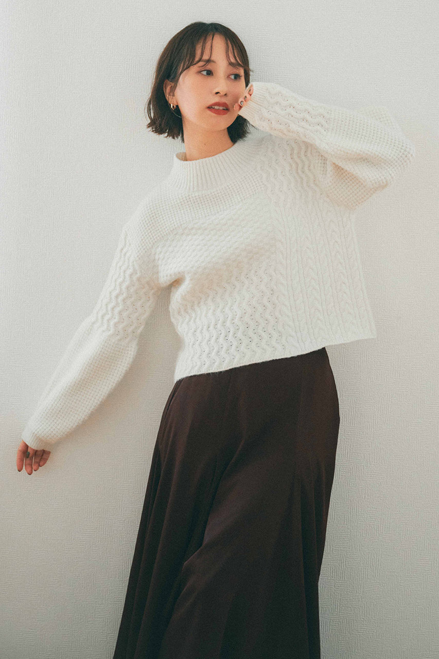 STRATA(エストラータ)｜パターンミックスニット/アイボリー の通販