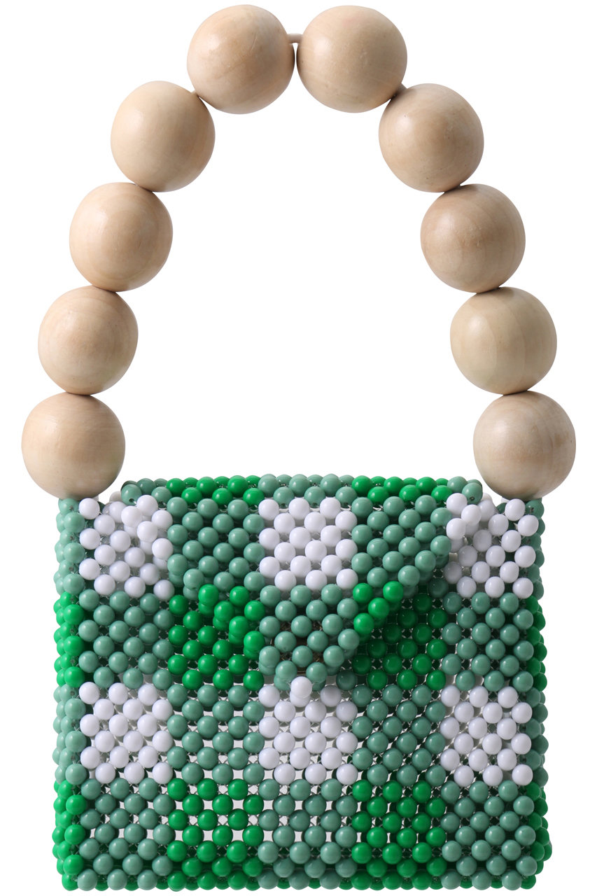 トオス/TOOSのウッドボールハンドバッグ(グリーンチェック/TS_WDH_BC09)